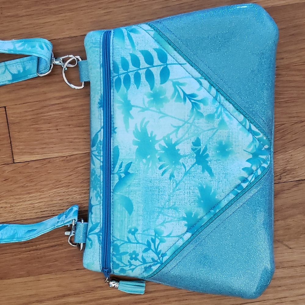 Sparkling Blue Crossbody Shoulder Bag NWOT